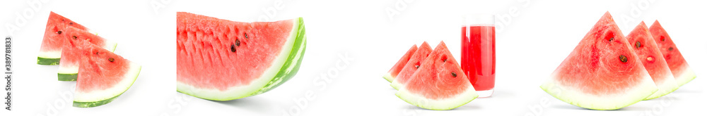 Group of Green watermelon over a white background Group of Green watermelon over a white background