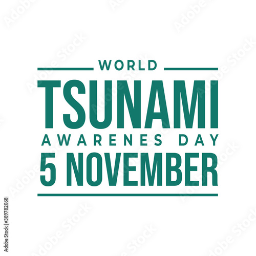 World Tsunami Awareness Day  5 November. High tide waves conceptual illustration vector.