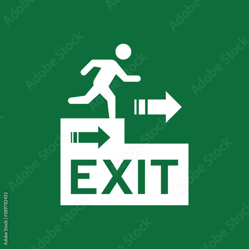 Illustration of vector graphic of signs for evacuation routes perfect for suitable to be a sticker to be posted on the wall