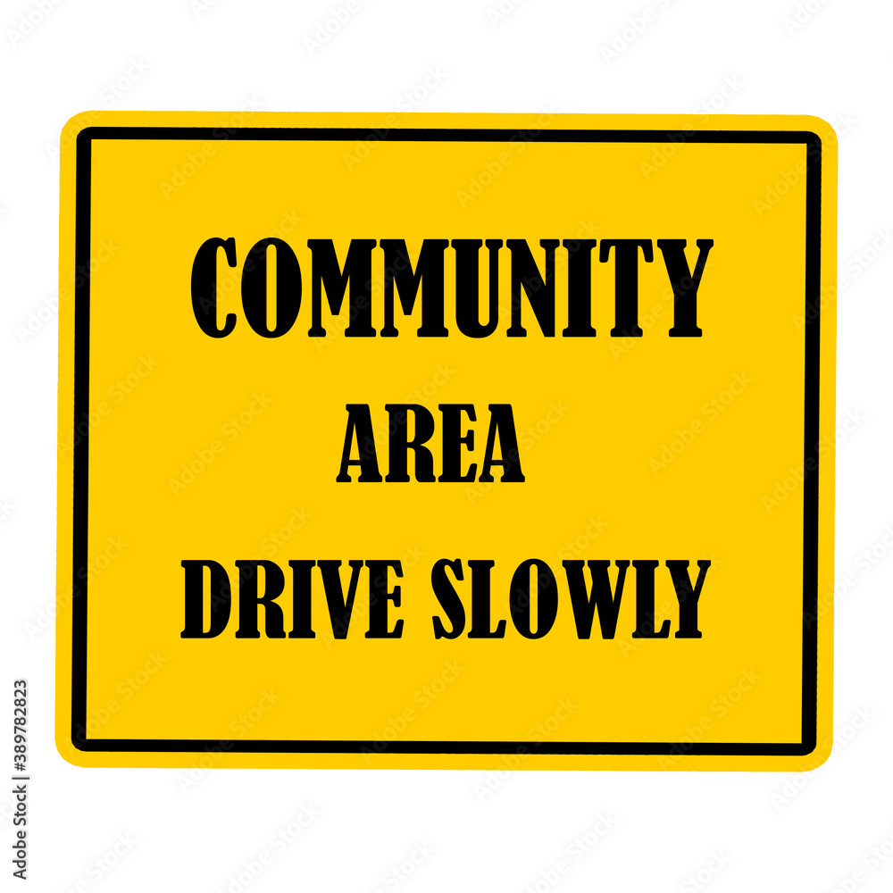 Community area label on yellow background. Community area label on yellow background.
