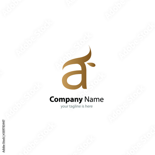 the simple modern logo of letter A with white background
