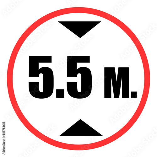Height limit 5.5 m. on white background. Free Download Height limit 5.5 m. on white background. - GFXLoad