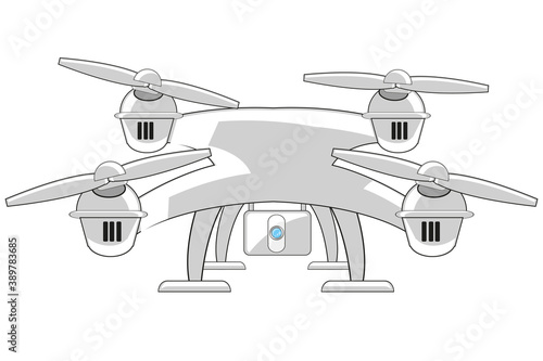 quadcopter with camera on white background is insulated