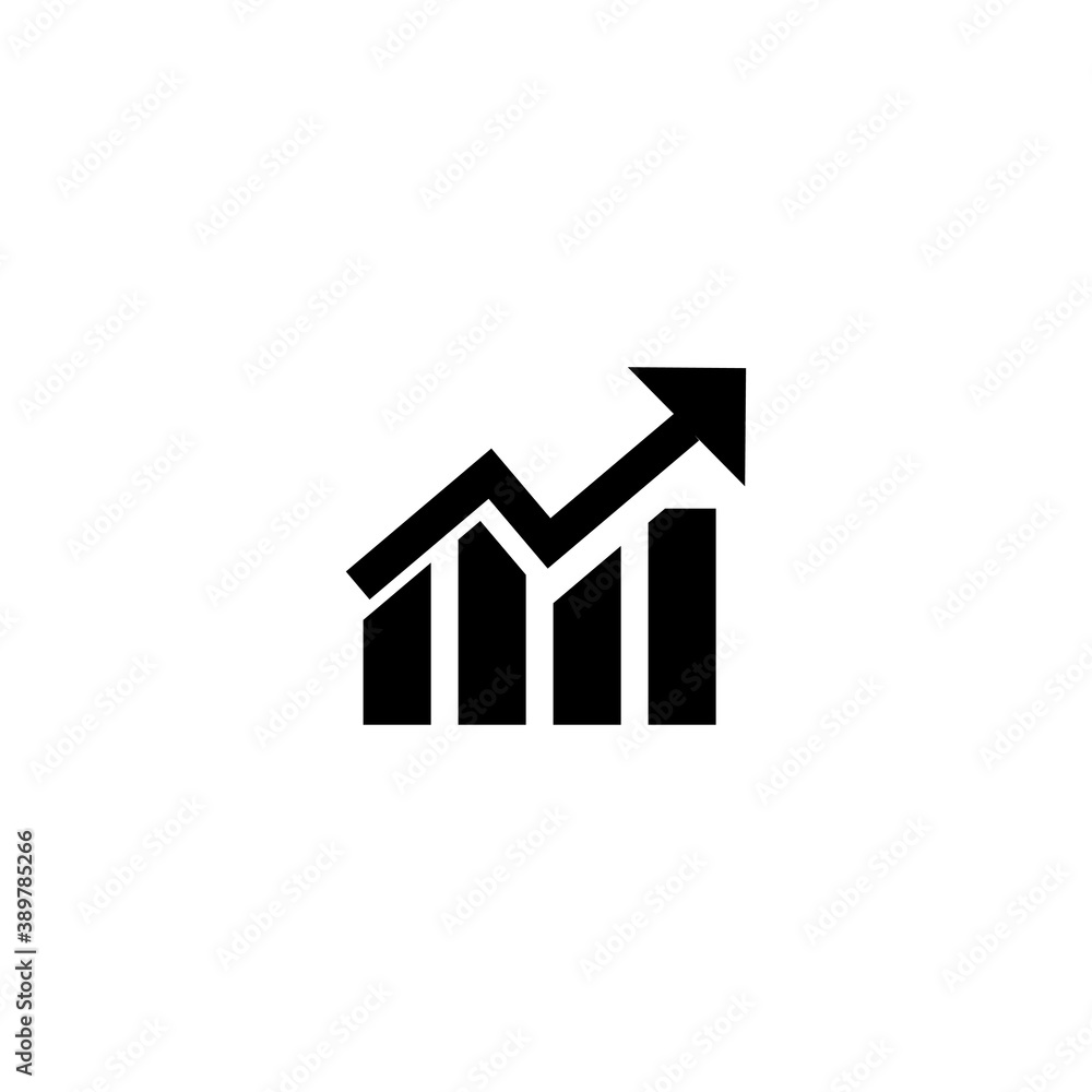 Success graph arrow up sign. illustration Success graph arrow up sign. illustration