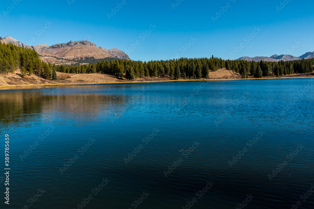 Naklejka premium Andrews Lake With Turks Head Peak, Andrews Lake State Wildlife Area, Colorado, USA