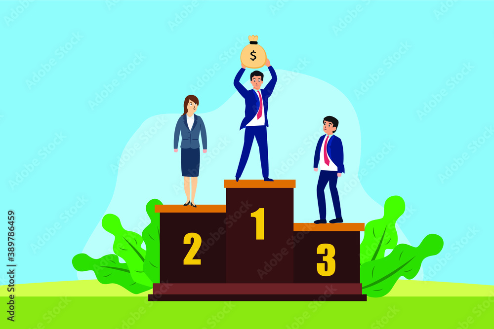 Obraz premium Business growth vector concept: Hand putting number 2021 on the graph shaped money coin