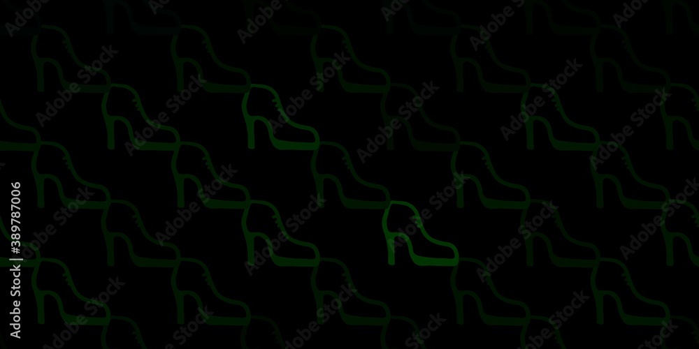 Dark green vector texture with women's rights symbols.