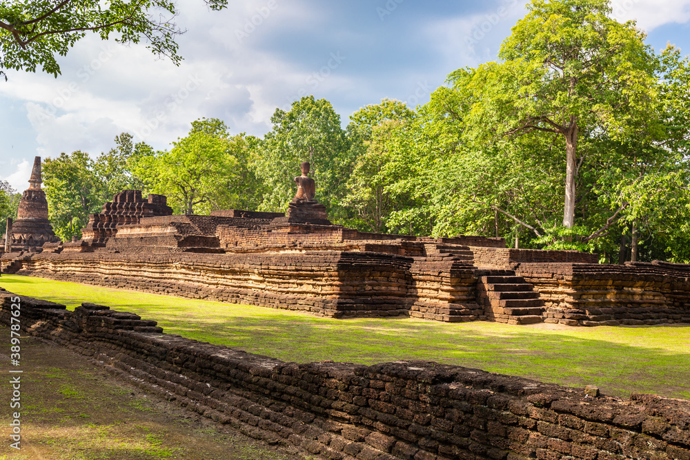 Landmark of Buddha image made of ancient bricks in the Kamphaeng Phet Historical Park, Thailand. Landmark of Buddha image made of ancient bricks in the Kamphaeng Phet Historical Park, Thailand.