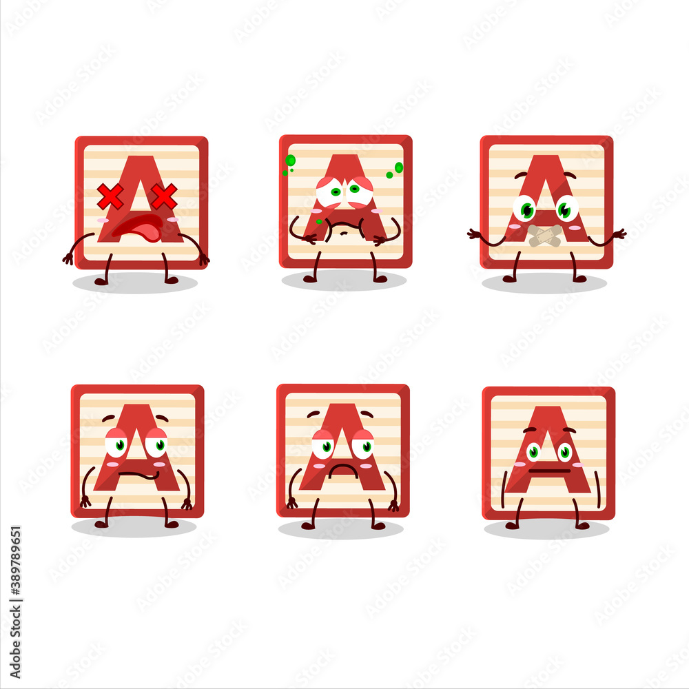 Toy block A cartoon character with nope expression Toy block A cartoon character with nope expression
