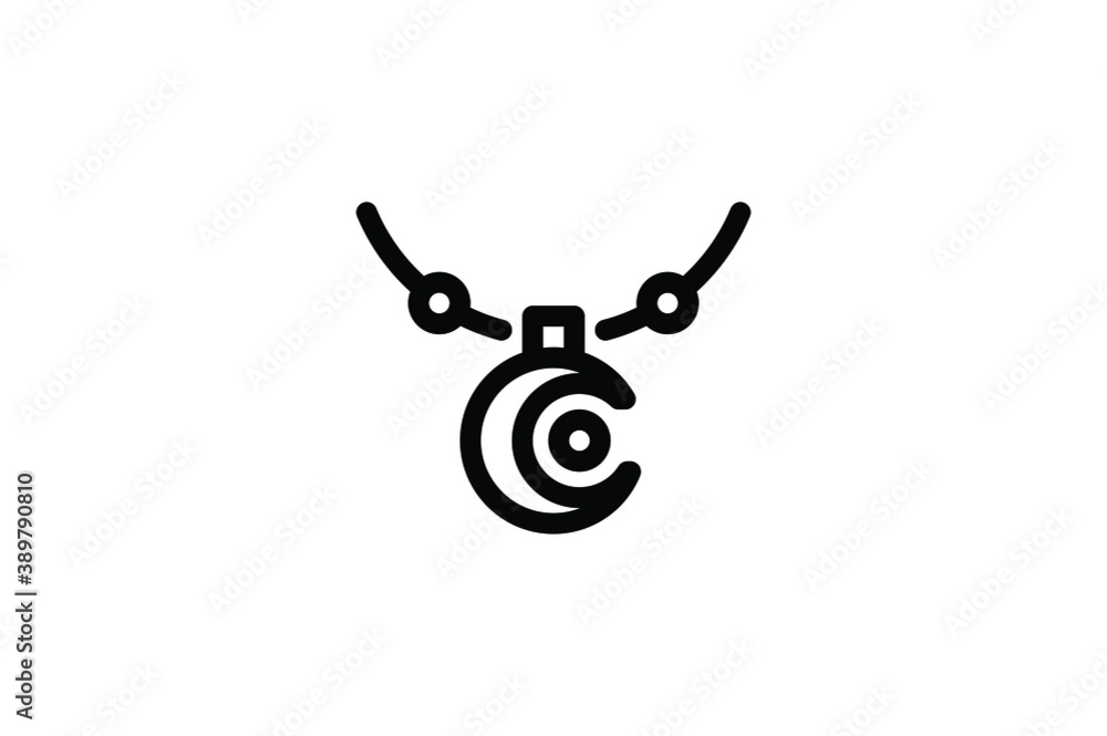 Jewelry Outline Icon - Necklace Jewelry Outline Icon - Necklace