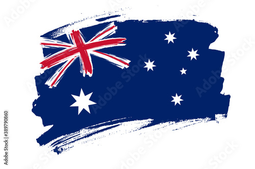 Flag of the Commonwealth of Australia. Australia banner brush concept. Horizontal vector Illustration isolated on white background.