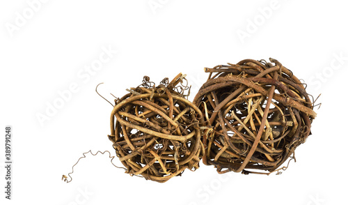 Dry brown rattan balls with...