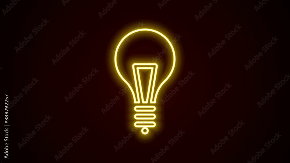 Glowing neon line Light bulb with concept of idea icon isolated on black background. Energy and idea symbol. Inspiration concept. 4K Video motion graphic animation Glowing neon line Light bulb with concept of idea icon isolated on black background. Energy and idea symbol. Inspiration concept. 4K Video motion graphic animation