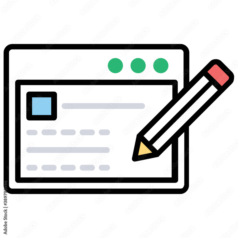 A pencil writing on a web page is concept icon of seo copywriting
A pencil writing on a web page is concept icon of seo copywriting