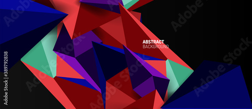 3d low poly abstract shape background vector illustration