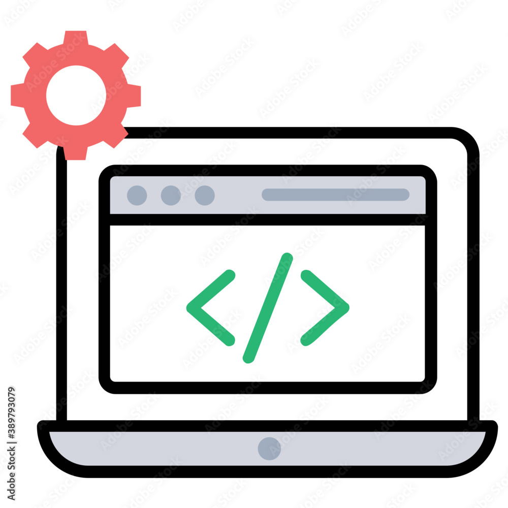 A html source code on laptop screen presenting web development concept
A html source code on laptop screen presenting web development concept