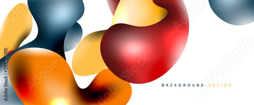 Bubbles abstract background. Liquid splashes on white vector template