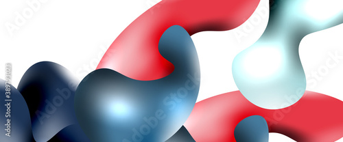 Bubbles abstract background. Liquid splashes on white vector template