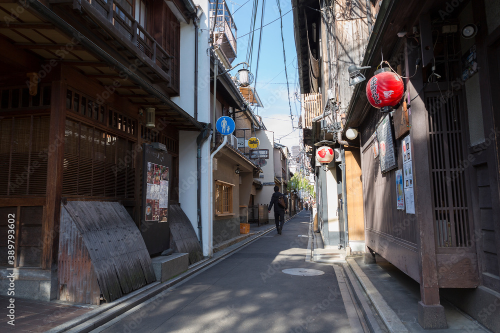 Obraz premium 先斗町の町家街