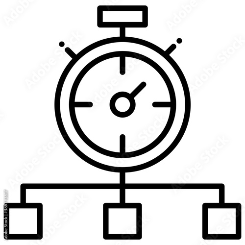 
A stopwatch connected with a network symbolising website speed test concept 
