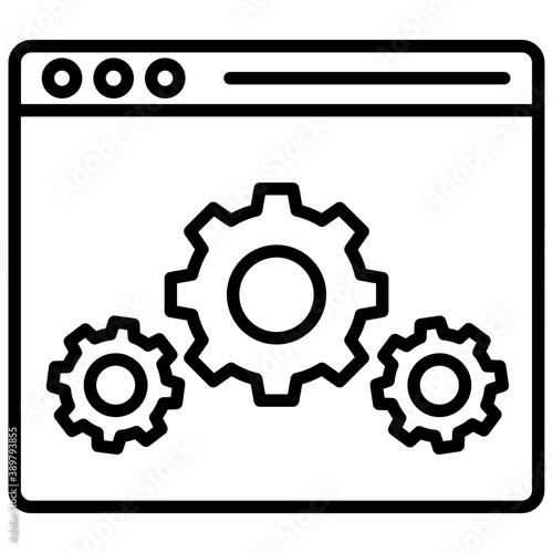  A screen with cogwheels, website optimization 