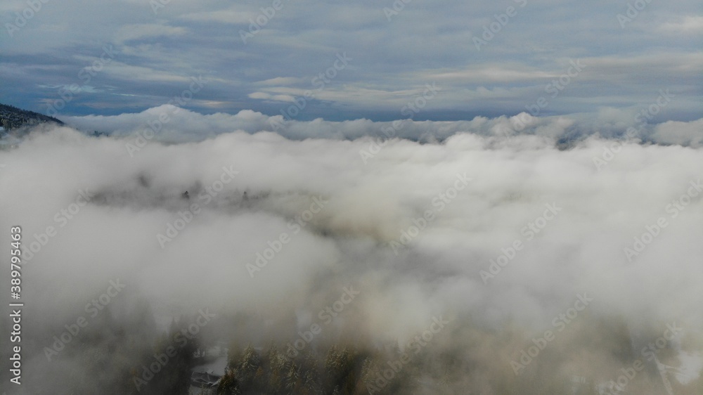 Sky with low clouds shot from above