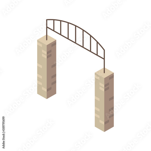 arch entrance park Isometric style icon
