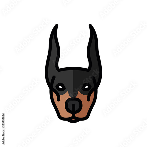 doberman dog pet mascot breed head character