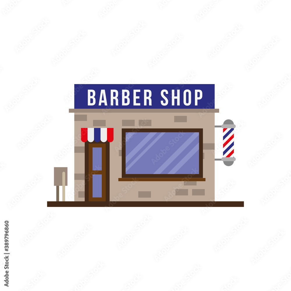 little barbaer shop store building facade scene little barbaer shop store building facade scene