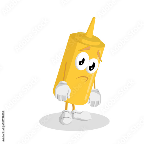 Mustard Logo mascot sad pose