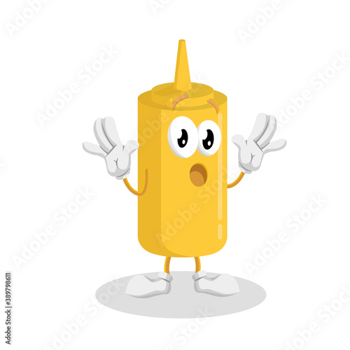 Mustard Logo mascot surprise pose