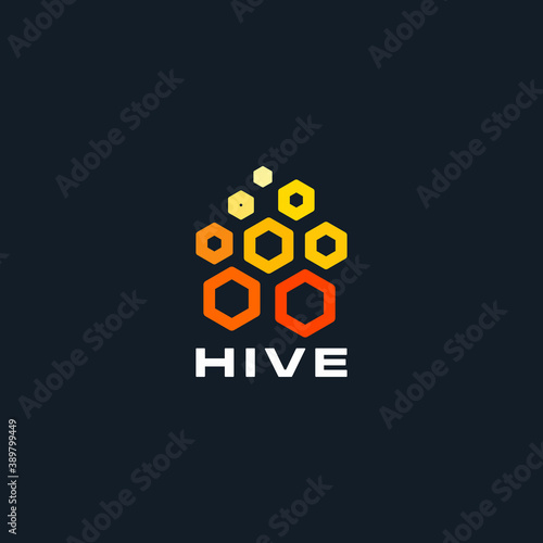 hive polygon logo abstract illustration