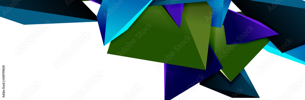 Obraz premium Triangle mosaic abstract background, 3d triangular low poly shapes. Geometric vector illustration for covers, banners, flyers and posters and other