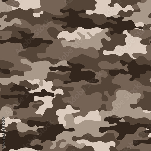  Camouflage brown seamless pattern. Print