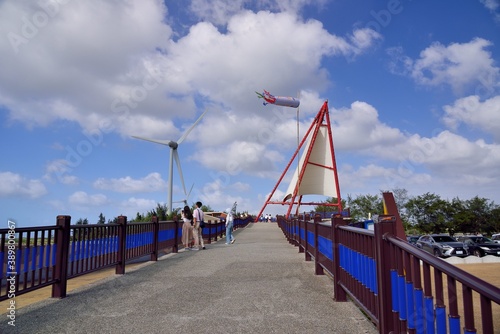 Seaside scenery and fishing port style, in Longfeng Fishing Port in Taiwan.