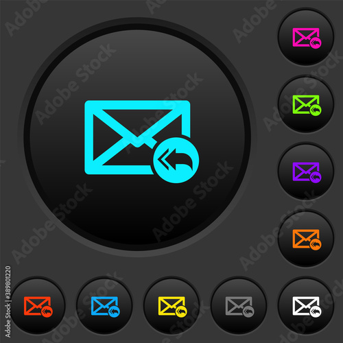 Mail reply to all recipient dark push buttons with color icons