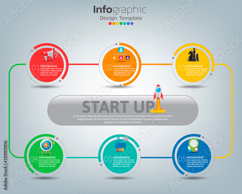 Abstract infographic chart with options and icons can use for your design.