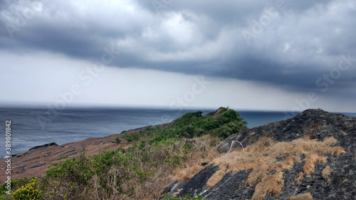 Big Beach mountains in a cloudy cool weather