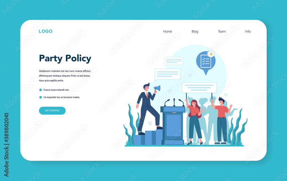 Politician web banner or landing page. Idea of election Politician web banner or landing page. Idea of election