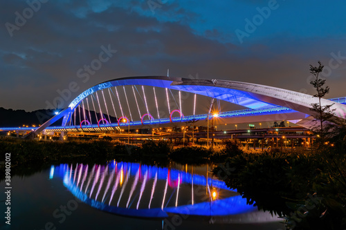 Night view of the Yangguang Bridge at Xindian District