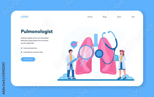 Pulmonologist web banner or landing page. Idea of health