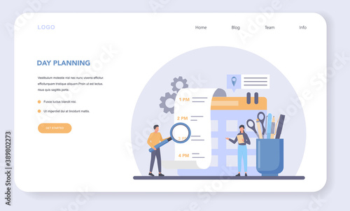 Businessman personal assistant web banner or landing page. Professional