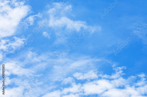 Blue sky background and white clouds soft focus  and copy space