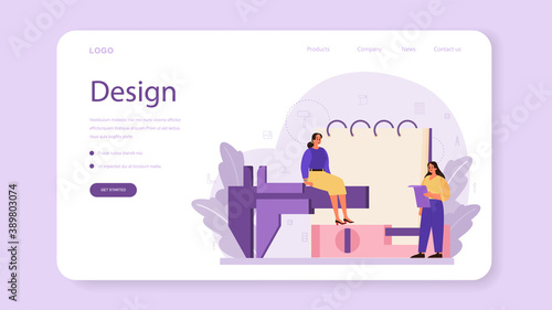 Professional interior designer web banner or landing page.