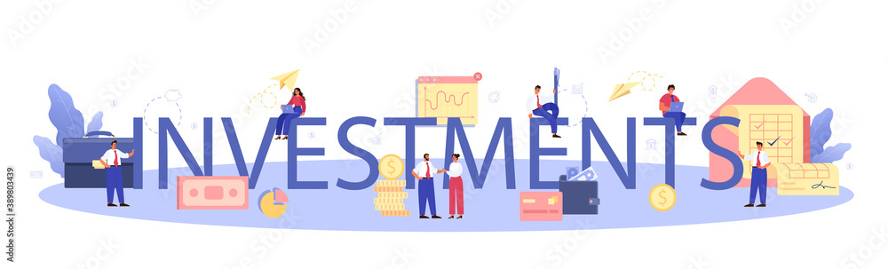 Inverstment for start up typographic header. New business Inverstment for start up typographic header. New business