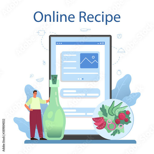 Fresh salad in a bowl online service or platform. Peopple