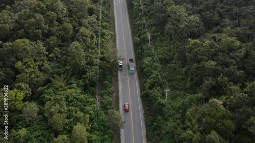 aerial view road driving photo