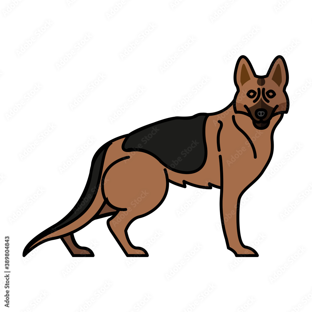 german shepherd dog pet mascot breed character
