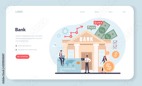 Bank concept web banner or landing page. Idea of finance income, money