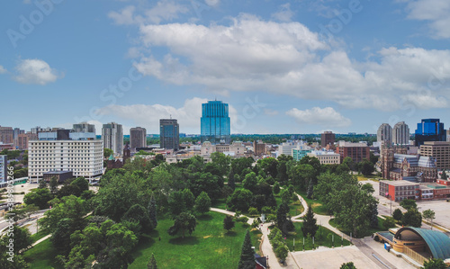 Photography London Skyline from downtown in Victoria Park